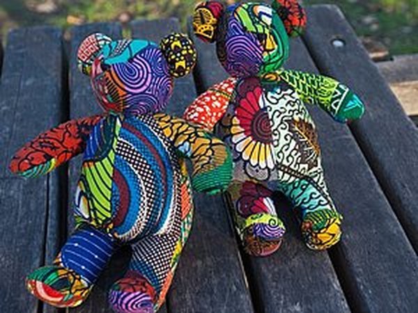 Kumanokoido - мишки Тедди из африканских тканей | Ярмарка Мастеров - ручная работа, handmade