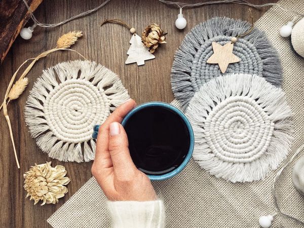 Макраме подставка | Ярмарка Мастеров - ручная работа, handmade