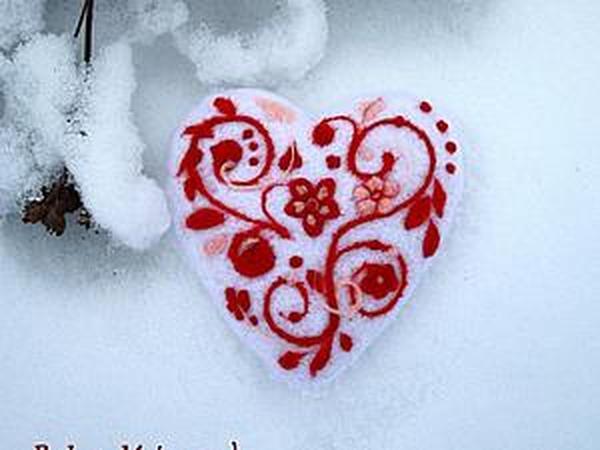 «С теплом и любовью»: создаем чудесную войлочную валентинку | Ярмарка Мастеров - ручная работа, handmade