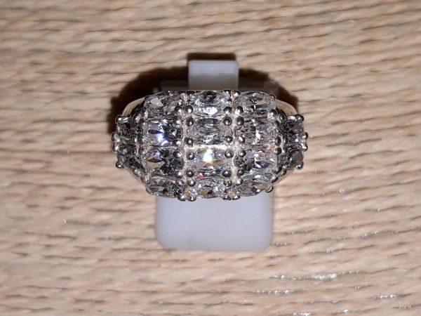 Серебряное кольцо с фианитами | Ярмарка Мастеров - ручная работа, handmade