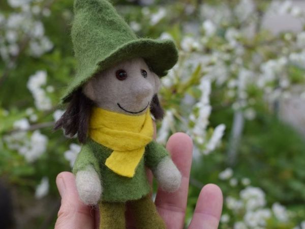 Снусмумрик — валяная пальчиковая игрушка | Ярмарка Мастеров - ручная работа, handmade
