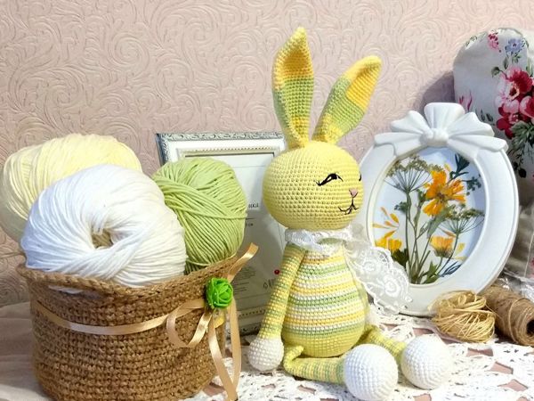 Весенний Зайчик крючком. Описание вязания | Ярмарка Мастеров - ручная работа, handmade