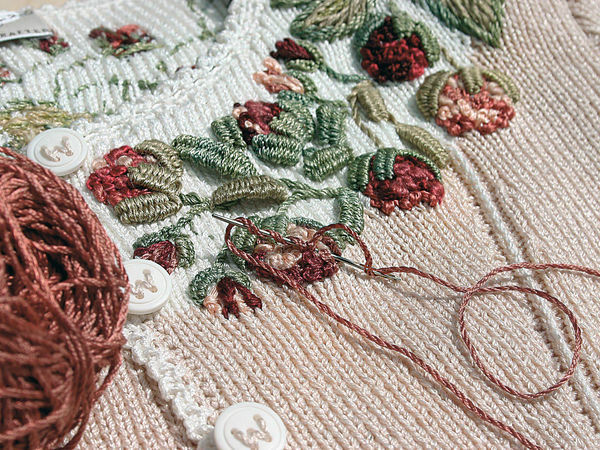 Femininity Embodied in Embroidery on Knitwear by Eva Dietrich | Livemaster - handmade