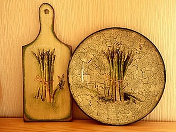 Тарелка с обратным декупажем и кракелюром | Ярмарка Мастеров - ручная работа, handmade