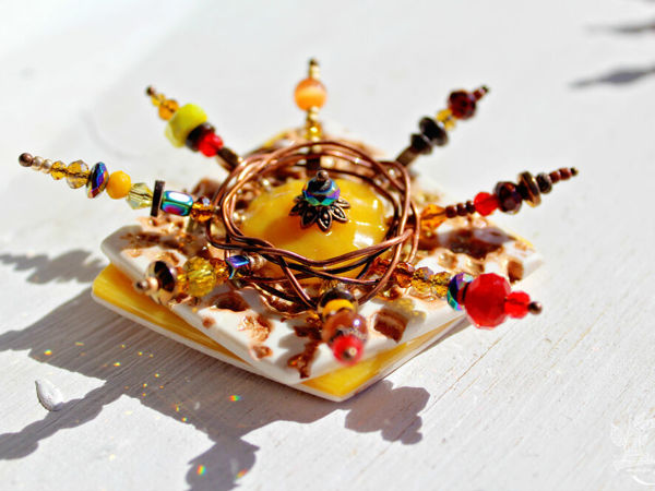 Создаем брошь «Солнце» | Ярмарка Мастеров - ручная работа, handmade