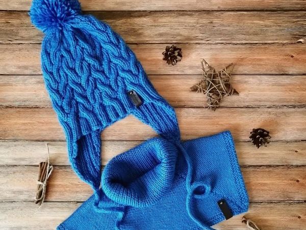 Зимняя синяя зефирка) Супертёплая! | Ярмарка Мастеров - ручная работа, handmade