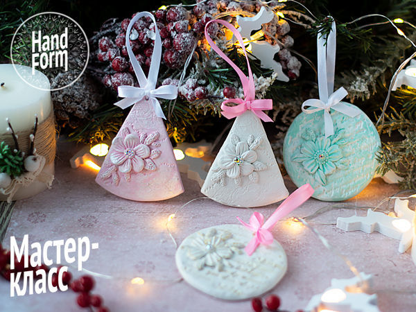 Ёлочная игрушка из самозатвердевающей глины FIMO своими руками | Ярмарка Мастеров - ручная работа, handmade
