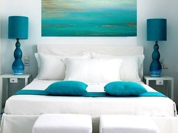 Quiet Harbor: Turquoise Curtains in Interior | Livemaster - handmade