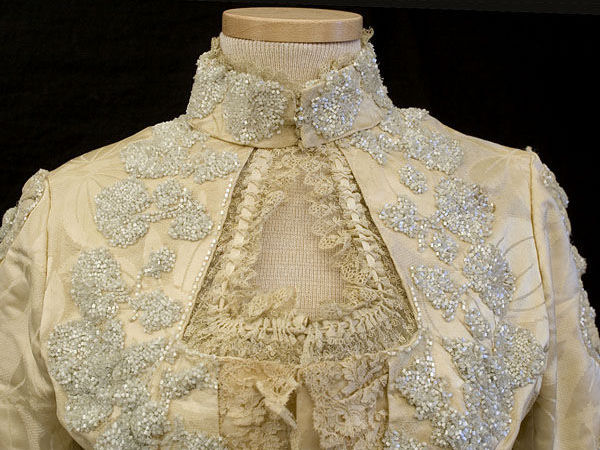 Атласное платье с вышивкой из бисера, 1888-1900 | Ярмарка Мастеров - ручная работа, handmade