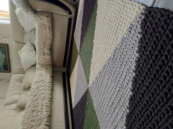 Мой первый ковёр из трикотажной пряжи | Ярмарка Мастеров - ручная работа, handmade