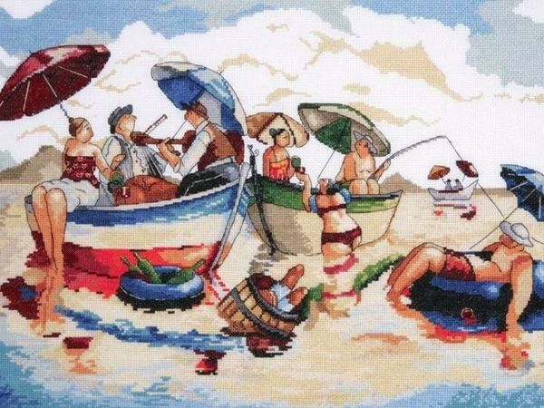 Summer, Sun, Sea, Beach in Embroidery | Livemaster - handmade