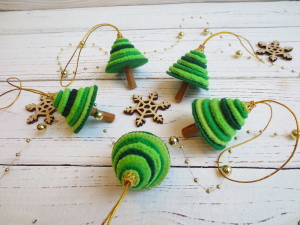 Мастерим ёлочки из фетра | Ярмарка Мастеров - ручная работа, handmade
