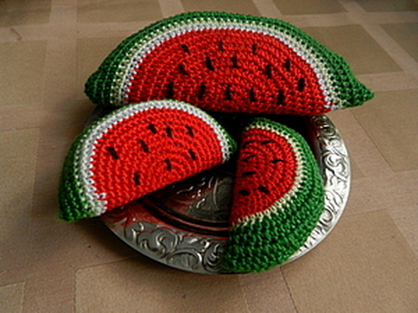 Вязаная крючком арбузная долька | Ярмарка Мастеров - ручная работа, handmade