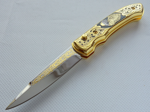 Нож складной «Волк и луна» . Златоуст z10685 | Ярмарка Мастеров - ручная работа, handmade