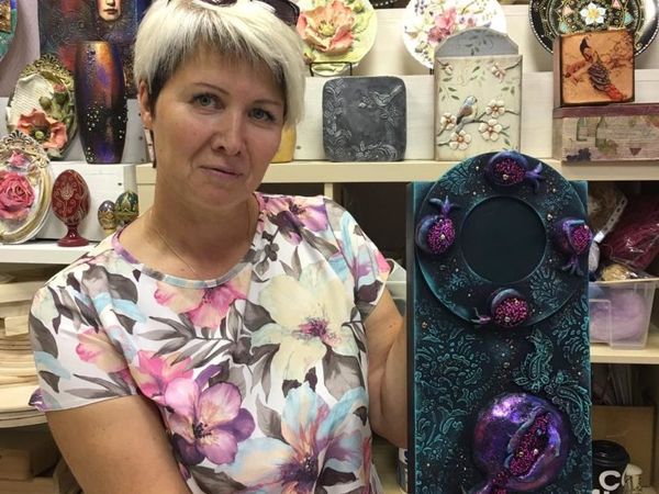 Часы или панно «Гранатовый сад» | Ярмарка Мастеров - ручная работа, handmade