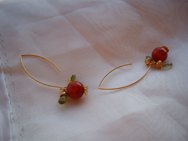 Серьги с сердоликом ,