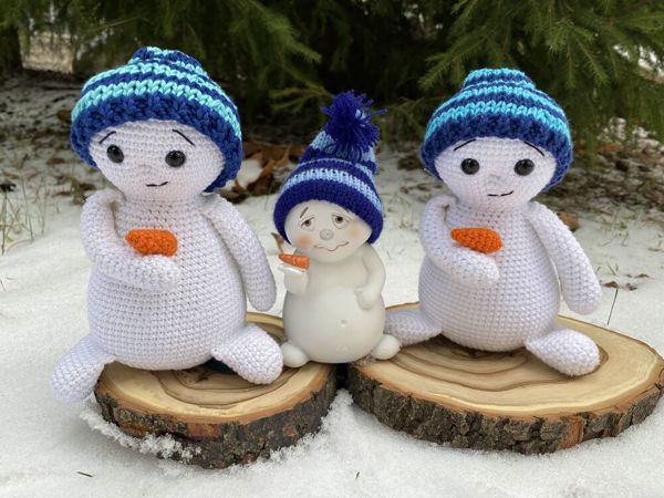 Снеговик своими руками на Новый год: вяжем новогоднего снеговика | Ярмарка Мастеров - ручная работа, handmade