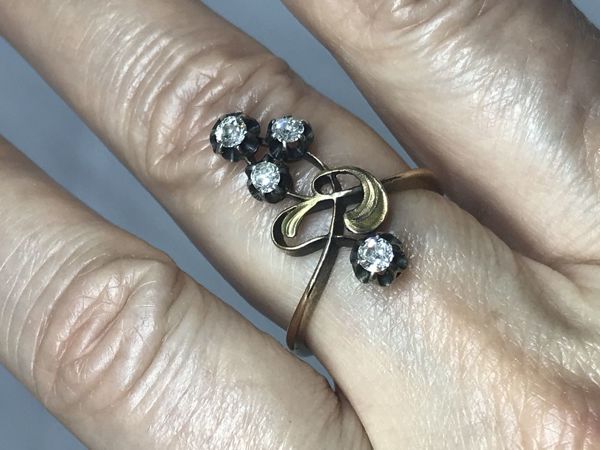 Антикварное кольцо с бриллиантами Ар-Нуво | Ярмарка Мастеров - ручная работа, handmade