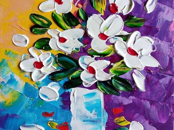 Drawing Bouquet with Palette Knife | Livemaster - handmade