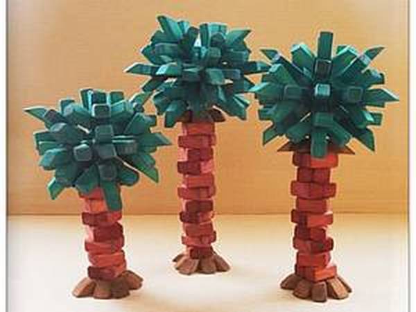Пальма из деревянных кубиков | Ярмарка Мастеров - ручная работа, handmade