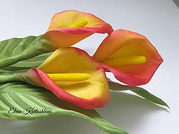 Создание простого и очень красивого цветка – каллы из шелка | Ярмарка Мастеров - ручная работа, handmade