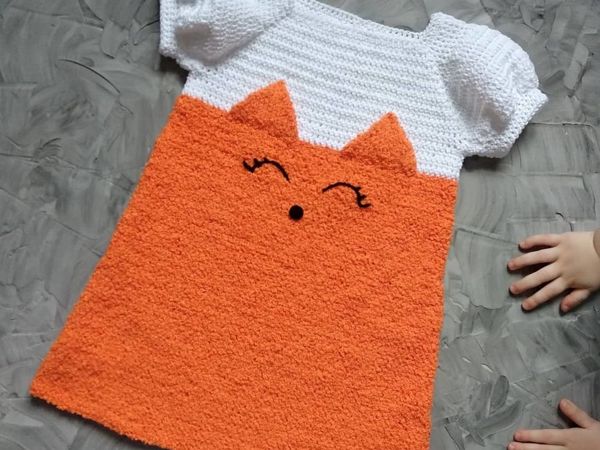 Вяжем детское платье Лисичка | Ярмарка Мастеров - ручная работа, handmade
