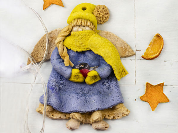 Ангелок из солёного теста | Ярмарка Мастеров - ручная работа, handmade