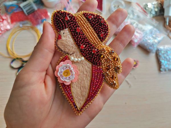 Делаем брошку «Дама в шляпке» | Ярмарка Мастеров - ручная работа, handmade