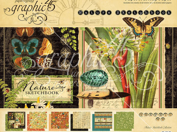 Набор бумаги Graphic 45 Nature Sketchbook 30х30см | Ярмарка Мастеров - ручная работа, handmade