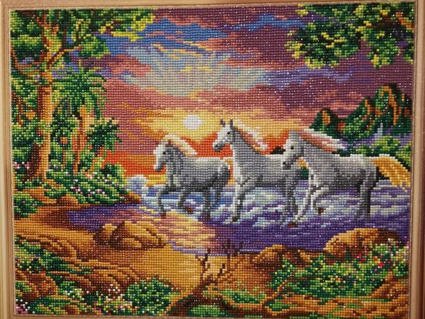 Тройка белых лошадей! Новая шикарная картина! | Ярмарка Мастеров - ручная работа, handmade