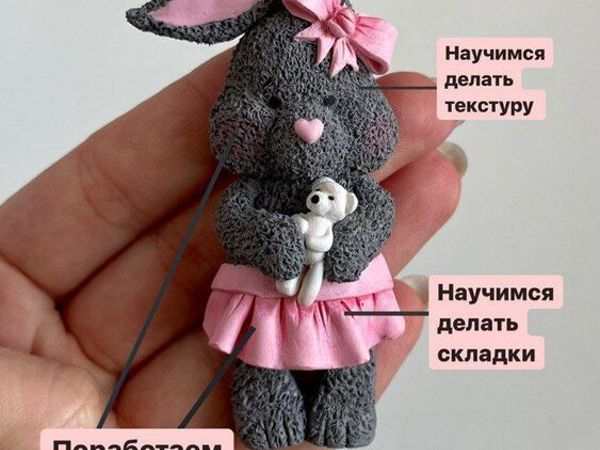 Пушистая зайка из полимерной глины | Ярмарка Мастеров - ручная работа, handmade Пушистая зайка из полимерной глины | Ярмарка Мастеров - ручная работа, handmade