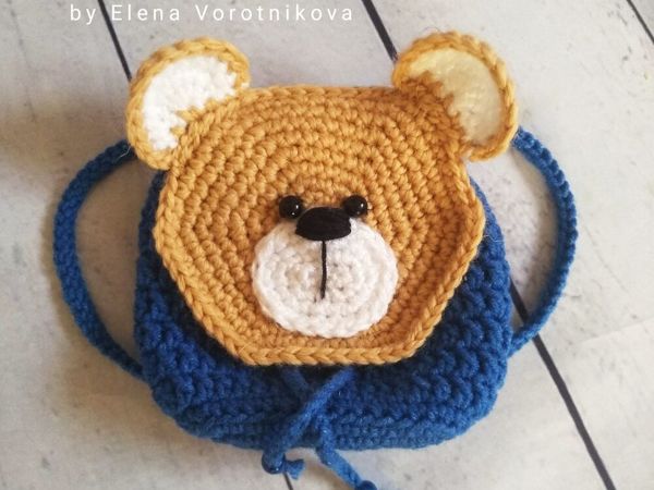 Вяжем рюкзак для мишки | Ярмарка Мастеров - ручная работа, handmade
