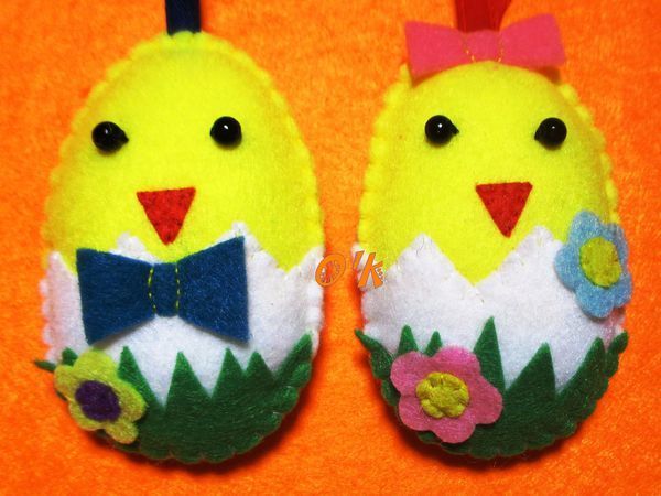 Изготавливаем подвеску из фетра «Цыпленок» | Ярмарка Мастеров - ручная работа, handmade