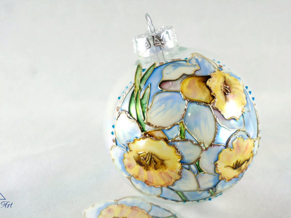 Video Tutorial: Daffodil on Christmas Ball | Livemaster - handmade