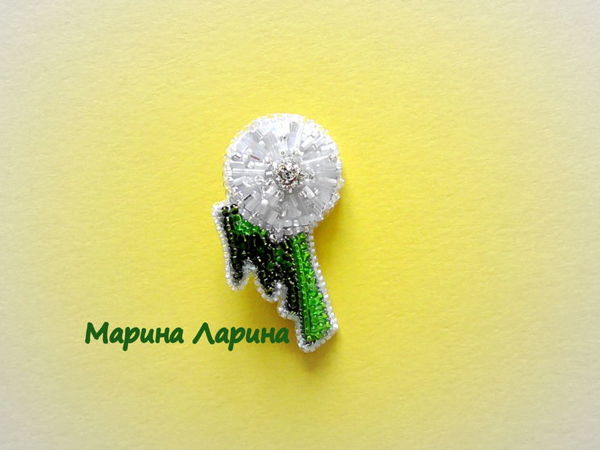 Создаем брошь «Одуванчик» из бисера | Ярмарка Мастеров - ручная работа, handmade