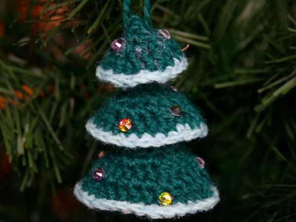 Вяжем елочную игрушку «Елочка» | Ярмарка Мастеров - ручная работа, handmade