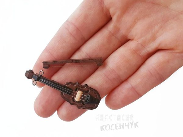Лепим миниатюрную скрипку из полимерной глины | Ярмарка Мастеров - ручная работа, handmade