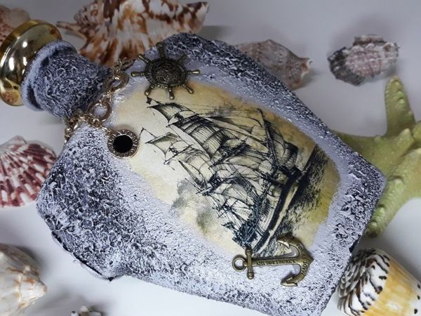 Декорируем бутылку в морском стиле | Ярмарка Мастеров - ручная работа, handmade
