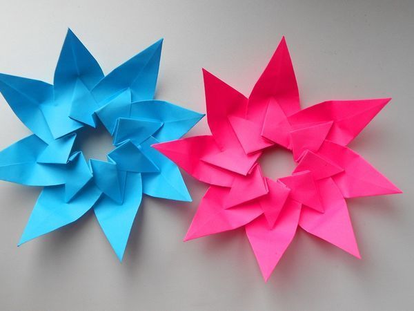 Ваза Origami, синяя, 25 см