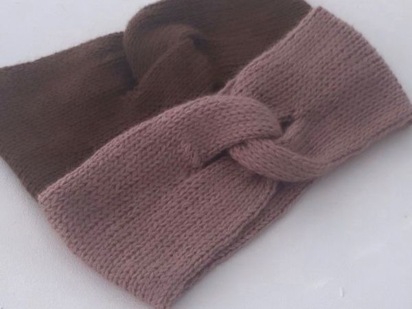 Двойная повязка спицами | Ярмарка Мастеров - ручная работа, handmade
