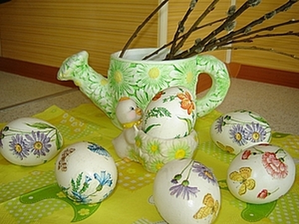 Пасхальные яйца в технике декупаж | Ярмарка Мастеров - ручная работа, handmade