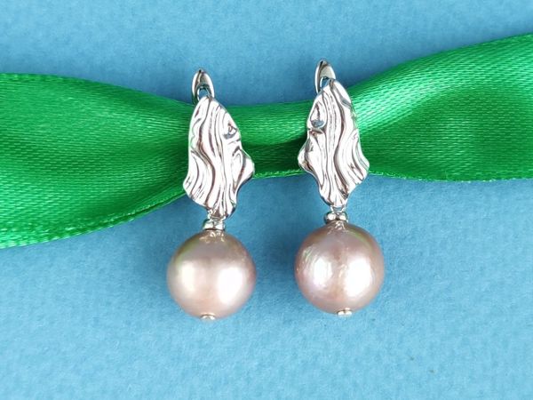Серьги с розовым жемчугом | Ярмарка Мастеров - ручная работа, handmade