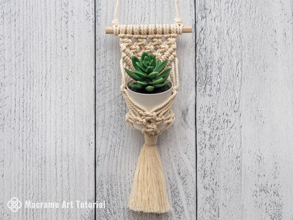 Маленькое кашпо в технике макраме | Ярмарка Мастеров - ручная работа, handmade