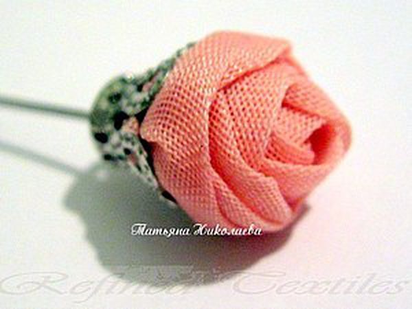 Making a Fabric Rose on a Pin | Ярмарка Мастеров - ручная работа, handmade