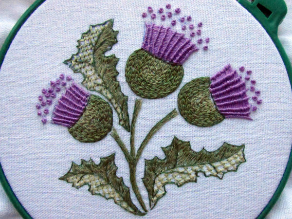 Embroidering Stylized Thistle | Ярмарка Мастеров - ручная работа, handmade