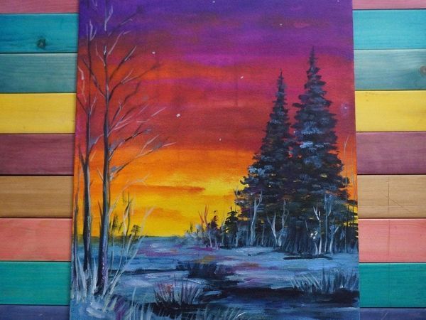 Creating The Winter Evening Picture with Oil Paints: A Step by Step Video Guide | Livemaster - handmade