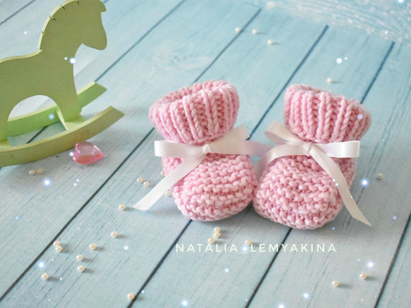 Вяжем пинетки на 2 спицах | Ярмарка Мастеров - ручная работа, handmade