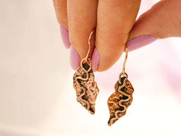 Серьги из меди | Ярмарка Мастеров - ручная работа, handmade