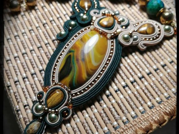 Вышиваем сутажное колье | Ярмарка Мастеров - ручная работа, handmade