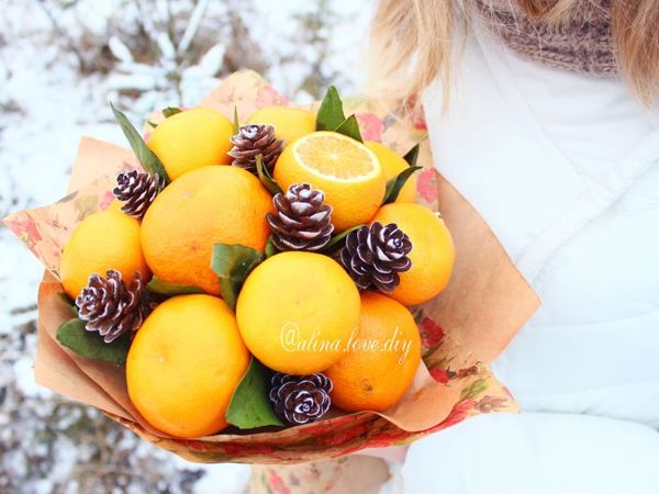 DIY Christmas Bouquet of Tangerines | Livemaster - handmade